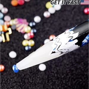 Gema Cristal Estrás Recogedor Cera Lápiz Arte en Uñas Herramienta Artesanal Blanco, Paquete de 2 - Imagen 1 de 5