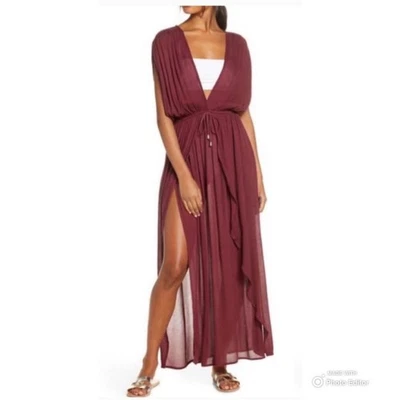 Maxi vestido envolvente ELAN NUEVO CON ETIQUETAS en Acai Berry talla XL Foto 1 de 4