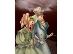 NOS Mint Brewster Antique 1920s Litho Wrapped Unframed Signed Victorian 10”x13” - Picture 1 of 7