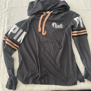 Victoria's Secret PINK langärmliges Sweatshirt mit Kapuze Damen Large grau gebraucht, in einwandfreiem Zustand - Bild 1 von 6