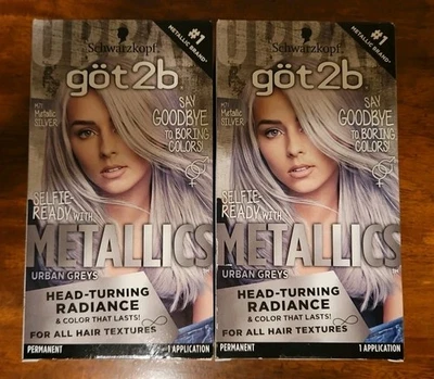 2 Schwarzkopf Got2b M71 Selfie Ready Metallics  Metallic Silver New FreeShip  - Image 1 of 4