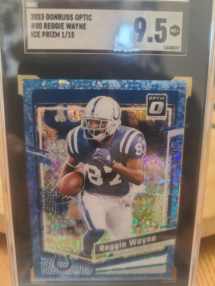 Reggie Wayne 2023 Donruss Optic #80 Ice Prizm 1/15 - Image 1 of 3