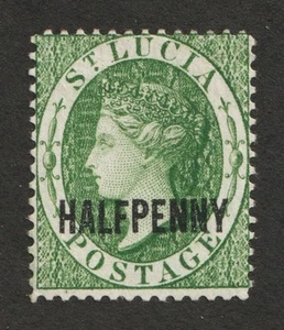 1883 Saint Lucia Sc# 19 Wmk(2) Surcharged Halfpenny, Queen Victoria - MNG Cv$38 - Picture 1 of 1