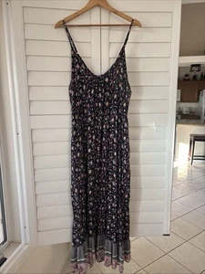 Buenos Ninos Maxi Tank Dress Multi XXL Navy Floral Boho Fairycore Whimsy - Bild 1 von 9