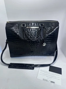 NUEVO SIN ETIQUETAS Brahmin Negro Melbourne Bolso de Negocios Laptop Bolso de Trabajo Maletín - Imagen 1 de 16