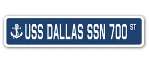 USS DALLAS SSN 700 letrero de calle barco de la marina de EE. UU. regalo veterano marinero - Imagen 1 de 15