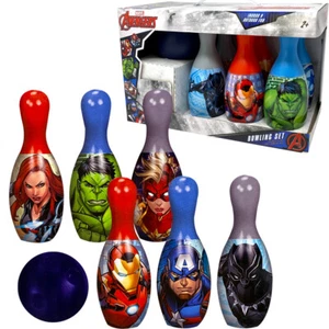 Avengers Bowling Set Toy Gift Set For Kids Indoor Outdoor Fun 6 Pins 1 Ball - Picture 1 of 1