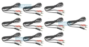 10 Pack Of 35mm Male to 2 RCA Male Audio Adapter Cables 6Feet - Picture 1 of 3