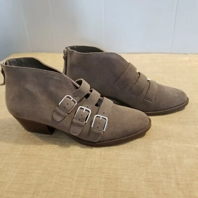 Nine West Mujer 8.5 Beige Sueco Botines Zapatos Moto Boho Foto 1 de 4