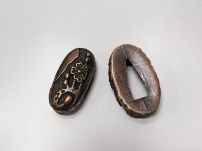 Espada japonesa Fuchi Kashira guardia órtesis empuñadura decorativa arte samurai envío gratuito Foto 1 de 3