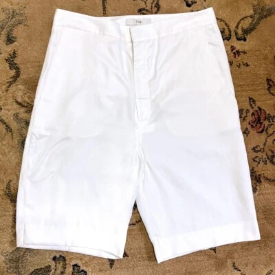 Pantalones cortos Tibi para mujer blancos talla 6 bolsillos de tiro alto 100 % Lyocell Foto 1 de 4