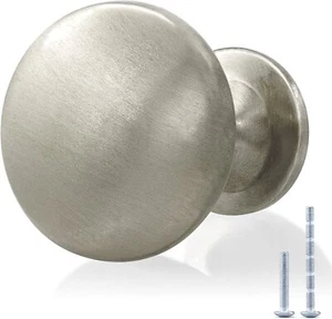 25 Pack Brushed Nickel Solid Cabinet Knobs Dresser Pulls Knobs for Kitchen - Picture 1 of 7