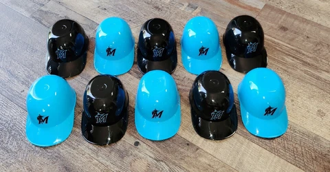 10 Miami Marlins 2023 Baseball Souvenir Ice Cream Helmet Lot RETRO Black Teal Cover