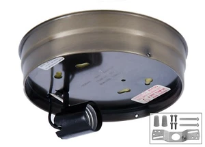 6" FITTER WIRED FLUSH MOUNT CEILING FIXTURE HOLDER ANTIQUE BRASS FINISH 11880AJB - Picture 1 of 1