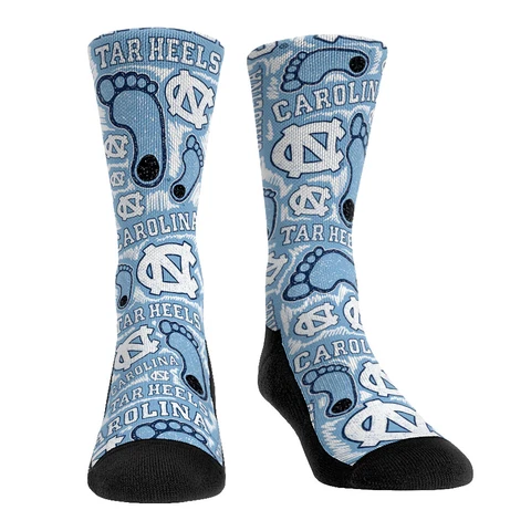 NEW! Rock Em Socks UNC Tar Heels Sketch Design Crew Socks Cover
