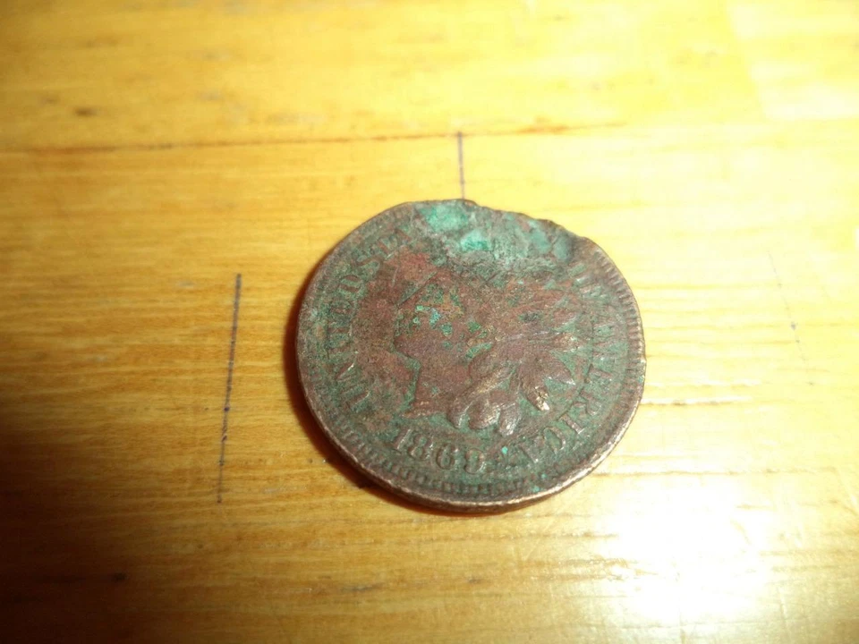 1869 INDIAN CENT FULL LIBERTY  CORRODED - Image 1 of 1