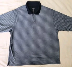 Haggar Cool 18 Pro Poloshirt Herren 2XL Tall Hellblau Rautenmuster Golf Pro - Bild 1 von 5