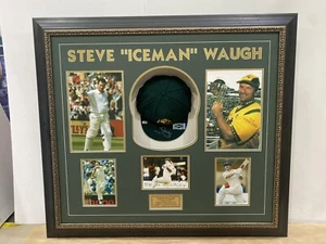 Personally Signed Steve Waugh Iceman Baggy Green Cap Framed with a COA AAA item - Picture 1 of 2