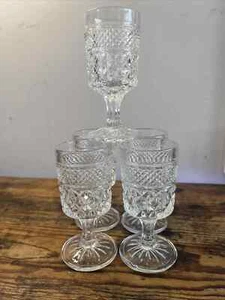 Set Of 5 Vintage Anchor Hocking Wexford 4.5 Inch Tall Glasses - Picture 1 of 7