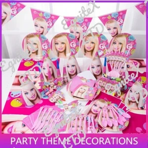 BARBIE Doll Birthday Decorations Party Supplies Tableware Set Girls Balloons - Picture 1 of 30