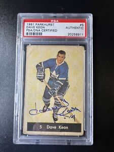 1961-62 Parkhurst Dave Keon #5 Signed Rookie PSA/DNA Auto RC HOF Autographed