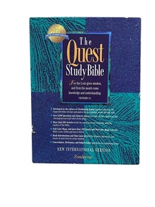 QUEST STUDY BIBLE NIV Burgundy Bonded Leather Zondervan Original Box *Read Desc - Bild 1 von 14