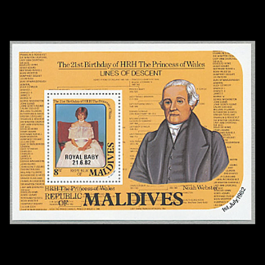 Maldivas, Sc #969, MNH, 1982, S/S, Royal Baby Birth, AR5SDD-9 Foto 1 de 1