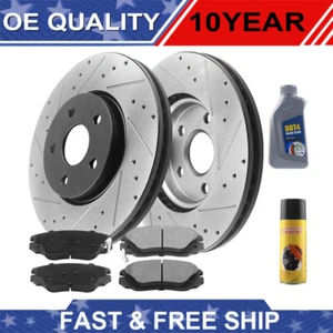 Rear Drilled Rotors Brake Pads w/Fluid for Chrysler 300 05-20 Challenger Magnum - Picture 1 of 8