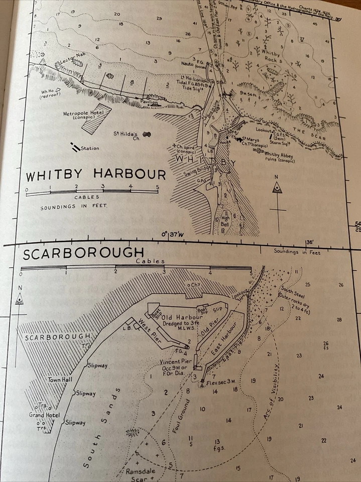 VINTAGE SEA CHART / NAUTICAL MAP 1971 - SCARBOROUGH And WHITBY -  To Frame? - Image 1 of 1