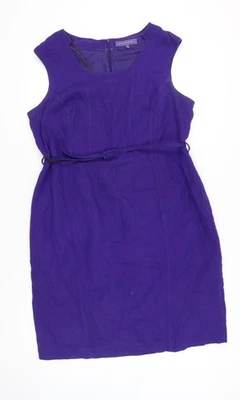 Vestido vaquero Autonomy para mujer morado mezcla de lino talla 18 Foto 1 de 4