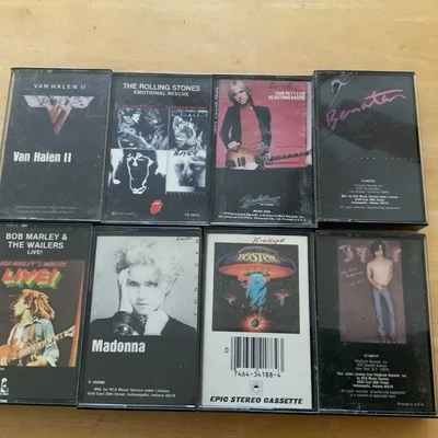 Lot 8 Rock Cassette Tapes Van Halen Tom Petty Bob Marley Boston Rolling Stones + - Image 1 of 4