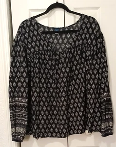 Camisa Top Blusa Old Navy Para Mujer XL, Cuello en V Manga Larga - Imagen 1 de 6