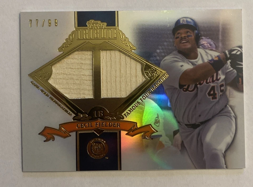 2013 Topps Tribute Famous Four-Baggers GU Bat Relics /99 Cecil Fielder Tigers - Image 1 of 2