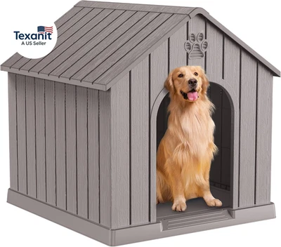 Casa impermeable para perros interior exterior, material PP, refugio para cachorros con respiraderos de aire y Foto 1 de 4