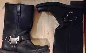Milwaukee Harness Motorcycle Boots Black Leather MB210 Size 8 Men's - Picture 1 of 10