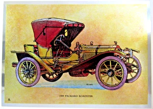 "1909 PCKARD ROADSTER" ~(MATTED)~ ** CLASSIC AUTOMOBILE / VINTAGE FOIL PRINT ** - Picture 1 of 14