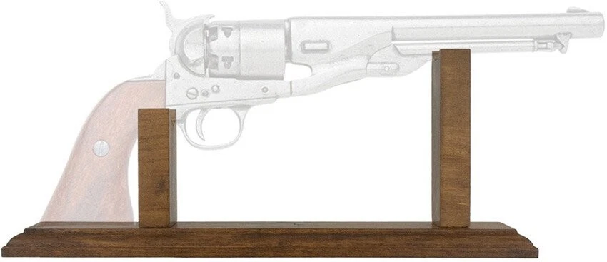 DENIX Pistol Display Stand Wood Construction 12" Overall Showcasing Decoration