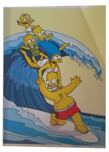 SIMPSONS FOX TV SHOW MINI POSTER 2007 14"X10 1/2" SIMPSON FAMILY SURFING SURFERS - Picture 1 of 1