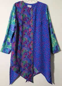 Vestido túnica vintage Maggie Shepherd Australia arte para usar retazos colorido L-XL - Imagen 1 de 11