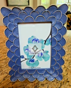 Concepts In Time - 4x6 Picture Frame - Blue - Scalloped - Picture 1 of 4