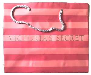 10 "OG" Victoria’s Secret Glossy GIFT WRAP SHOPPING BAGS Horizontal Stripes Med - Picture 1 of 1
