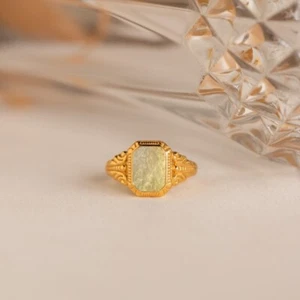 Anillo de plata esterlina de vidrio del desierto libio joyería hecha a mano para su regalo de mujer - Imagen 1 de 5