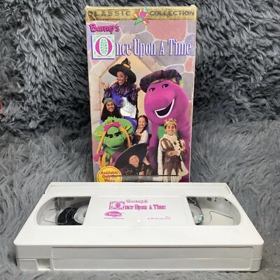 Barney Once Upon a Time VHS 1996 Vintage Cartoon Classic Collection White Tape - Image 1 of 4