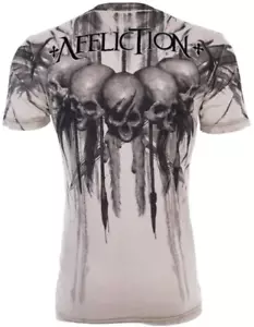 Affliction Men's T-shirt Walking dead Skull Tattoo Biker XS-2XL - Picture 1 of 7