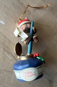 Lustre Fame Maus Weihnachtsschmuck Maus auf Tintenfass Buchstabe an den Weihnachtsmann 3,5" - Bild 1 von 4