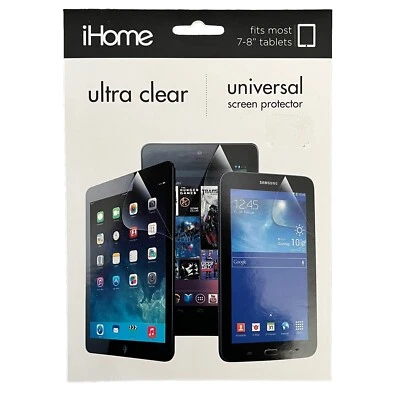 iHome Tablet Ultra Clear Screen Protector Universal iPad Android Fits Most 7-8” - Image 1 of 4