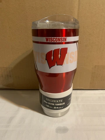 Wisconsin Badgers NCAA 24oz Tumbler Cup Mug Boelter Brands New Cover