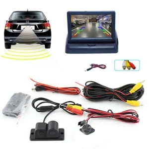 4.3" Foldable LCD Car Reverse Parking Camera With Radar Sensor Rear View Monitor - Picture 1 of 7