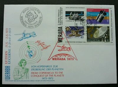 [SJ] Switzerland Space 1973 Astronomy Satellite WERABA (FDC) *stamp Expo *rare - Image 1 of 4