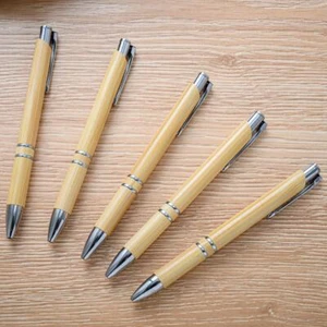30PCS New bamboo pen creative stationery gift press ballpoint pen wholesale - Picture 1 of 6